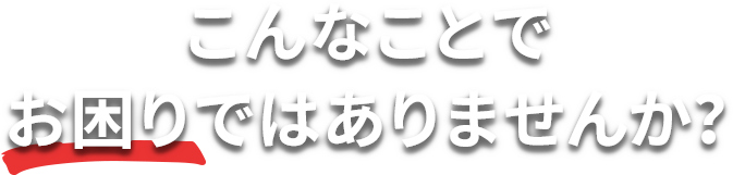 こんなことでお困りではありませんか?